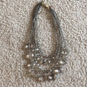 LOFT Grey Jewel Statement Necklace